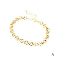 Brass Bracelet & Bangle gold color plated & for woman gold 170mm Sold By PC