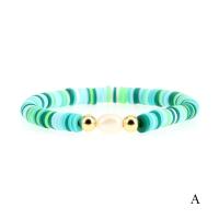 Bijoux bracelets de mode, argile de polymère, fait à la main, élastique & pour femme, plus de couleurs à choisir, 170mm, Vendu par PC