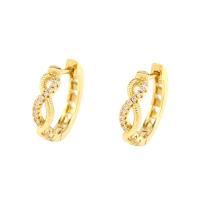 Cubic Zirconia Micro Pave Brass Earring, gold color plated, different styles for choice & micro pave cubic zirconia & for woman, gold, 15x4mm, Sold By Pair