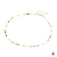 Messing Halskette, goldfarben plattiert, verschiedene Stile für Wahl & für Frau, Goldfarbe, 450mm, verkauft von PC