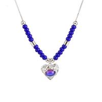 Seed verre collier de perles, laiton, avec Seedbead & cristal, Placage, bijoux de mode & pour femme, plus de couleurs à choisir, 14x15mm, Longueur:Environ 17.7 pouce, Vendu par PC