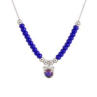Crystal Necklace Brass with Seedbead & Crystal plated micro pave cubic zirconia & for woman 450mm Sold By PC