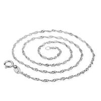 925 Sterling Silver Necklaces, platinum plated, different size for choice & for woman, original color, Sold By PC