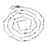 Sterling Silber Halsketten, 925er Sterling Silber, platiniert, verschiedene Größen vorhanden & für Frau, originale Farbe, verkauft von PC