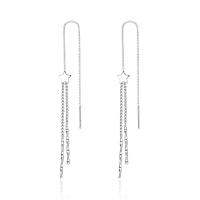 925 Sterling Silver Drop &  Dangle Earrings, platinum plated, fashion jewelry & for woman, original color, 127mm, Sold By Pair
