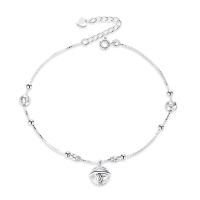 Fashion Sterling Silver Anklet, 925 Sterling Silver, platinum plated, fashion jewelry & for woman, original color, 260mm, Sold By PC