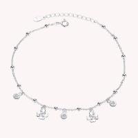 Fashion Sterling Silver Anklet, 925 Sterling Silver, polished, fashion jewelry & for woman, original color, 230mm, Sold By PC