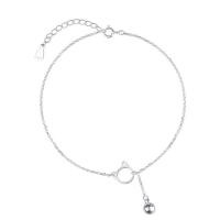 Fashion Sterling Silver Anklet, 925 Sterling Silver, polished, fashion jewelry & for woman, original color, 242mm, Sold By PC