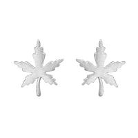 925 Sterling Silver Stud Earrings, Maple Leaf, platinum plated, fashion jewelry & for woman, original color, 11x9.50mm, Sold By Pair