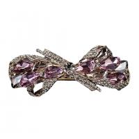 Crystal Brooch Zinc Alloy with Crystal Bowknot gold color plated for woman & with rhinestone Sold By PC