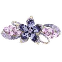 Crystal Brooch Zinc Alloy with Crystal Flower plated for woman & with rhinestone Sold By PC