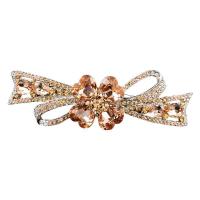 Crystal Brooch Zinc Alloy with Crystal Flower plated for woman & with rhinestone 85mm Sold By PC