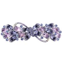 Crystal Brooch, Tibetan Style, with Crystal, Bowknot, plated, for woman & with rhinestone, more colors for choice, 87mm, Sold By PC