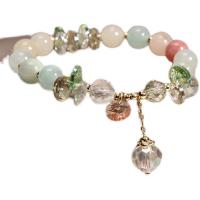 Bracelets de pierres précieuses, pierre gemme, avec cristal, Motif géométrique, Style coréen & pour femme, plus de couleurs à choisir, 8mm, Longueur:Environ 6.5 pouce, Vendu par PC