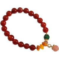 Red Agate Bracelets Peach Korean style & for woman 8mm Length Approx 6.5 Inch Sold By PC