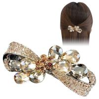 Crystal Brooch Zinc Alloy with Crystal Bowknot plated for woman & with rhinestone Sold By PC