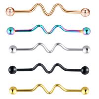 316L Stainless Steel Dermal Anchor, Electrocardiographic, plated, Unisex, more colors for choice, 38x1.60mm, 50PCs/Lot, Sold By Lot