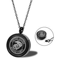 Kremering Smycken Aska Urn Halsband, Titan Stål, Unisex & olika mönster för val, svart, Längd Ca 17.71 inch, Säljs av PC