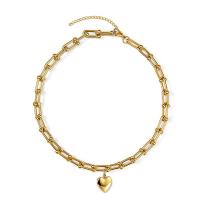 Edelstahl Schmuck Halskette, 304 Edelstahl, mit Verlängerungskettchen von 5, Herz, Modeschmuck & für Frau, keine, 6x16mm, Länge:45 cm, verkauft von PC