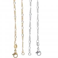 Brass Chain Necklace 18K gold plated fashion jewelry & for woman 2mm Length 45 cm Sold By PC