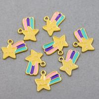 Zinc Alloy Enamel Pendants Star KC gold color plated Unisex mixed colors nickel lead & cadmium free Approx Sold By Bag