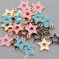 Tibetan Style Enamel Pendants, Star, plated, Unisex & hollow, more colors for choice, nickel, lead & cadmium free, 14x16mm, Approx 100PCs/Bag, Sold By Bag