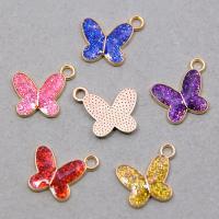 Tibetan Style Enamel Pendants, Butterfly, KC gold color plated, Unisex, more colors for choice, nickel, lead & cadmium free, 15x15x2mm, Approx 100PCs/Bag, Sold By Bag