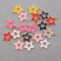 Tibetan Style Enamel Pendants, Star, KC gold color plated, Unisex & hollow, more colors for choice, nickel, lead & cadmium free, 14x16mm, Approx 100PCs/Bag, Sold By Bag