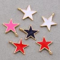 Tibetan Style Enamel Pendants, Star, KC gold color plated, Unisex, more colors for choice, nickel, lead & cadmium free, 17x14x2mm, Approx 100PCs/Bag, Sold By Bag