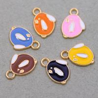Tibetan Style Enamel Pendants, KC gold color plated, Unisex, more colors for choice, nickel, lead & cadmium free, 17x12x2mm, Approx 100PCs/Bag, Sold By Bag