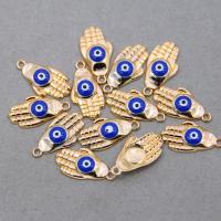 Evil Eye Pendants, Tibetan Style, Hand, KC gold color plated, Unisex & enamel, more colors for choice, nickel, lead & cadmium free, 13x23x4mm, Approx 100PCs/Bag, Sold By Bag