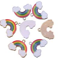 Tibetan Style Enamel Pendants, Rainbow, plated, Unisex, more colors for choice, nickel, lead & cadmium free, 20x24x2mm, Approx 100PCs/Bag, Sold By Bag