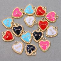 Zinc Alloy Enamel Pendants Heart KC gold color plated Unisex nickel lead & cadmium free Approx Sold By Bag