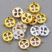 Brass Pendant Findings, Flat Round, plated, DIY & different size for choice, more colors for choice, nickel, lead & cadmium free, Approx 100PCs/Bag, Sold By Bag
