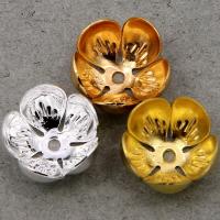 Messing Perlenkappe, Blume, plattiert, DIY, keine, frei von Nickel, Blei & Kadmium, 13mm, ca. 100PCs/Tasche, verkauft von Tasche