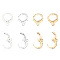 Brass Huggie Hoop Earring Finding, plated, DIY, more colors for choice, nickel, lead & cadmium free, 12mm, 10PCs/Bag, Sold By Bag