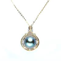 Ожерелье из пресноводных жемчуг на латунной цепочке, Пресноводные жемчуги, с Латунь, плакирован золотом, Женский & со стразами, 11-12mm, длина:16.93 дюймовый, продается PC