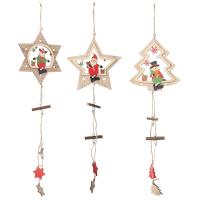 Holz Weihnachten hängenDe Ornamente, Weihnachts-Design & verschiedene Stile für Wahl, gemischte Farben, verkauft von PC