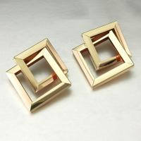 Tibetan Style Stud Earring, gold color plated, fashion jewelry & for woman, golden, nickel, lead & cadmium free, 50x57mm, Sold By Pair
