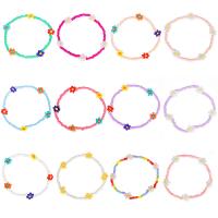 Glass Beads Bracelet Seedbead with Elastic Thread Flower handmade fashion jewelry & for woman Length 17 cm Sold By PC