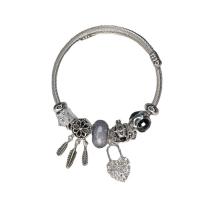 European Bracelet 304 Stainless Steel with Resin & Zinc Alloy Vacuum Ion Plating Adjustable & fashion jewelry & for woman & with rhinestone Inner Approx 58mm Sold By PC