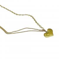 Collier d'acier titane, avec 5cm chaînes de rallonge, coeur, bijoux de mode & pour femme, doré, Longueur:40 cm, Vendu par PC