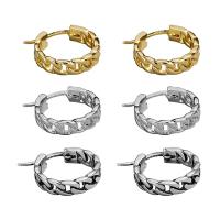 925 Sterling Silver Hoop Earrings, plated, fashion jewelry & for woman, more colors for choice, 15mm, Sold By PC