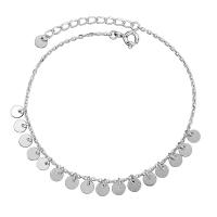 Fashion Sterling Silver Anklet 925 Sterling Silver platinum plated Adjustable & for woman original color Sold By PC