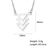 Collar de Acero Titanio, Partículas de acero, Triángulo, chapado, unisexo & hueco, color original, 18x20mm, longitud:aproximado 19.68 Inch, Vendido por UD