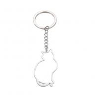 Stainless Steel Key Clasp Titanium Steel Cat plated hollow original color Sold By PC