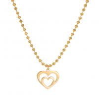 Titanstahl Halskette, Herz, plattiert, für Frau & hohl, keine, 17.30x16.50mm, Länge:40 cm, verkauft von PC