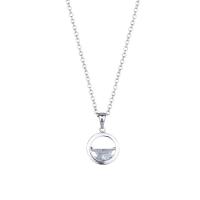 Cubic Zirconia Micro Pave 925 Sterling Silver Pendant, platinum plated, micro pave cubic zirconia & for woman, original color, 11mm, Length:44.2 cm, Sold By PC