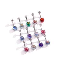Stainless Steel Belly Ring, 304 Stainless Steel, with Acrylic, fashion jewelry & for woman, more colors for choice, 1.6x10mm, 5mm, 8mm, Sold By PC