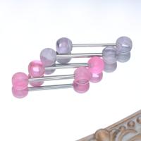 Edelstahl Zungenring, Acryl, mit 304 Edelstahl, rund, unisex & verschiedene Größen vorhanden, keine, verkauft von PC